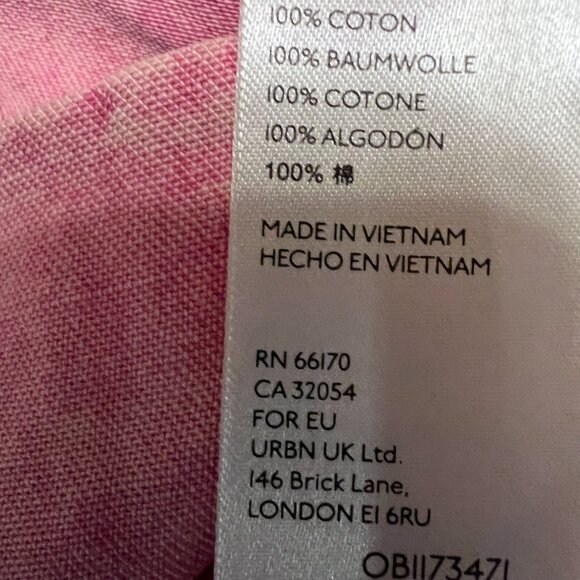 Free People Women's Top Button Front Pink Denim Ruffle Long Sleeve Size Small - Picture 7 of 10